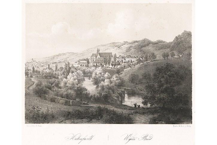 Vyšší Brod , Haun, litografie, 1860