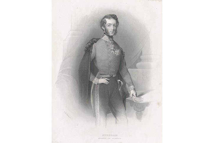 Štěpán arcivévoda,  Payne, oceloryt, 1850