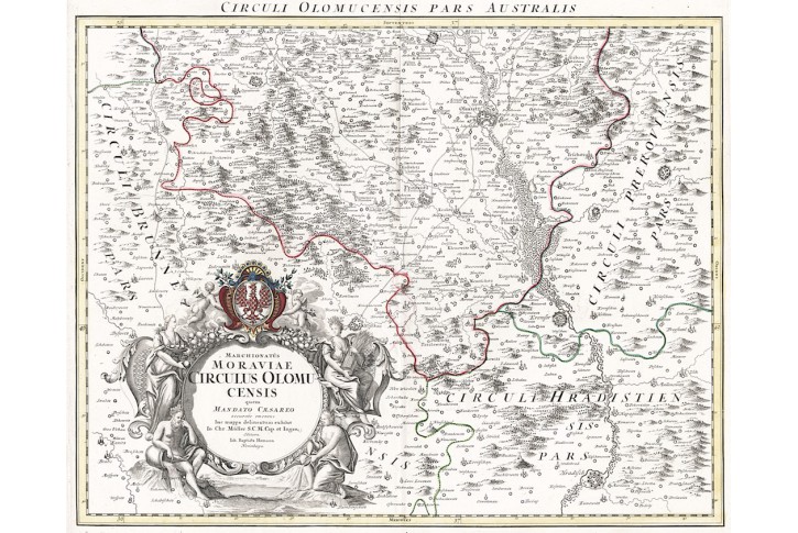 Homann J.B.: Kraj Olomouc jih, mědiryt, 1720
