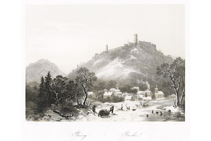 Bezděz, Haun,  litografie, 1860