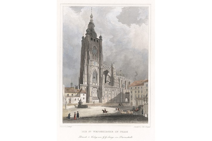 Praha sv. Vít, Lange, kolor.oceloryt, 1841