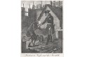 Fridrich II. a Invalida, Medau  litografie , 1837