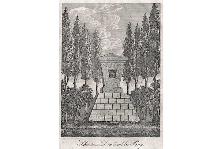 Šterboholy Schwerin pomník, litografie , 1837