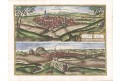 Louny Slaný, Braun Hogenberg, kolor. mědiryt 1617