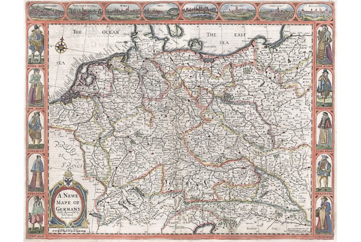 Speed J.: Říše římská Čechy Germanie, mědiryt 1626