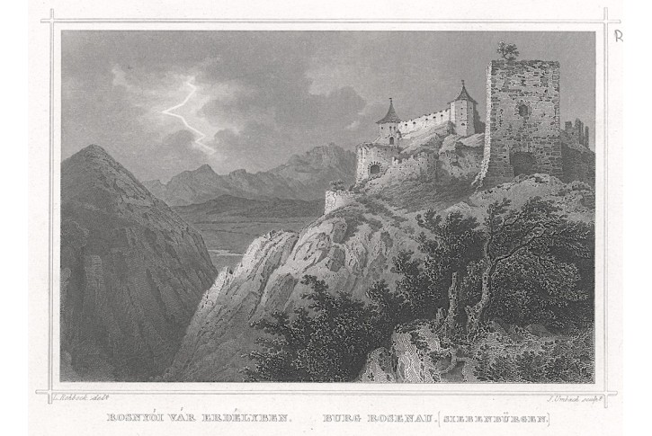 Râșnov - Rosenau, Rohbock, oceloryt 1857