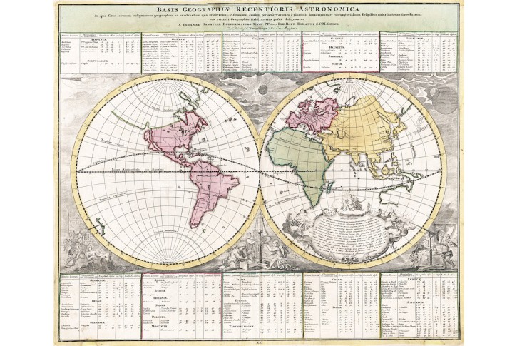Homann J.B. : Basis Geographiae, mědiryt 1716