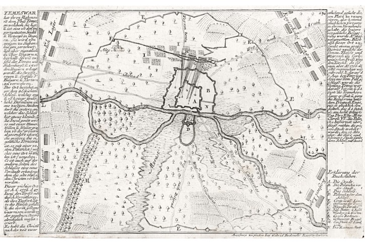 Temešvár, Bodenehr, kolor. mědiryt, 1725