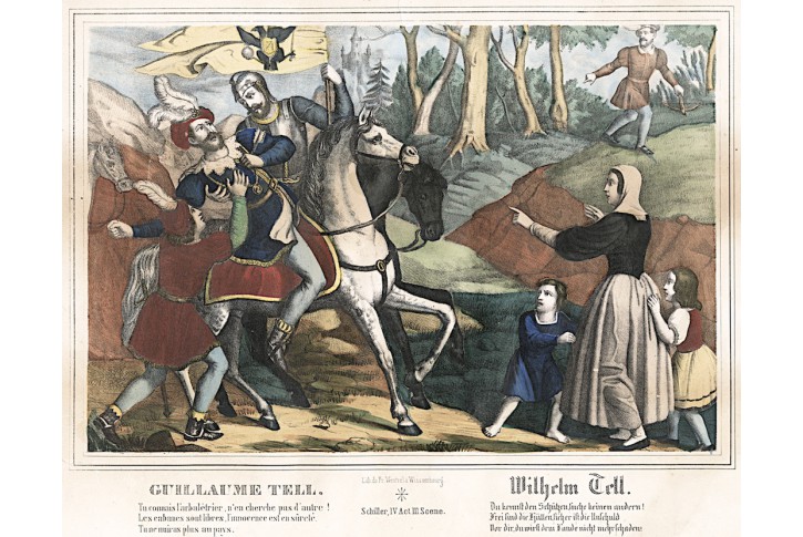 Vilém Tell IV., Wentzel, kolor. litografie, 1835