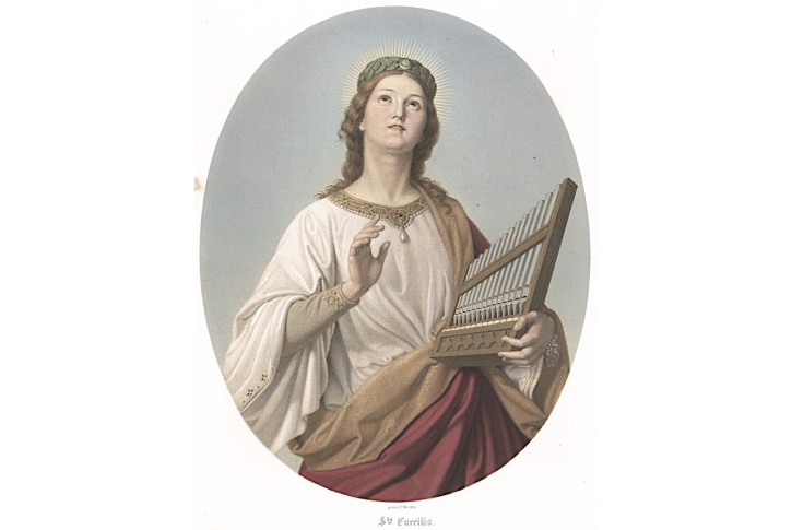 Sv. Cecilie hudba, Chromolitografie, 1870