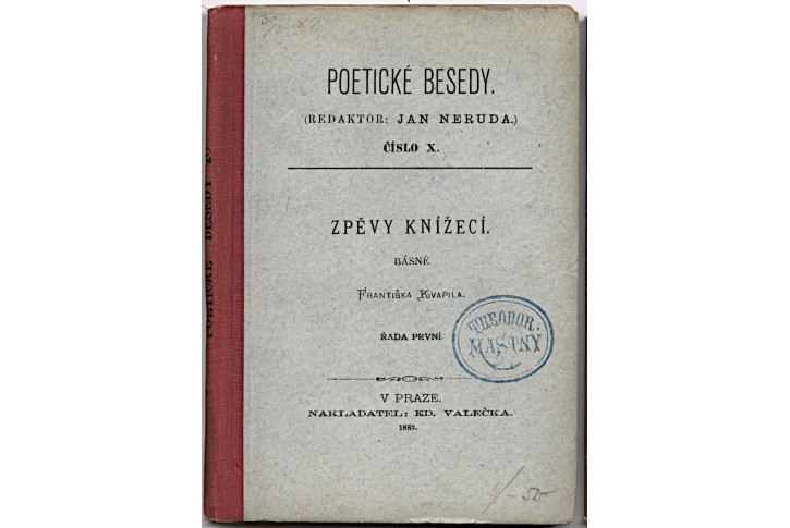 Kvapil Fr.: Zpěvy knížecí, Praha 1883, 