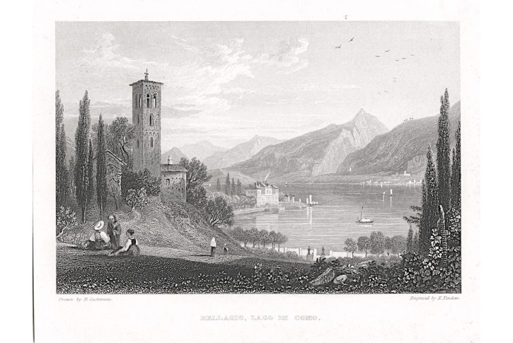 Bellagio Lago di Como, oceloryt, 1850