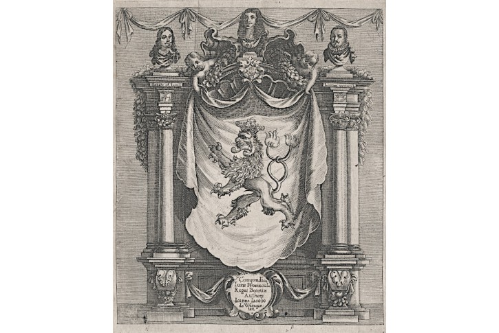 Ćeský lev, mědiryt, 1677