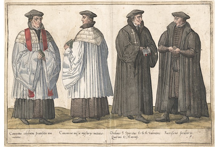 Canonicus celeb, Bruyn, kolor. mědiryt, 1581