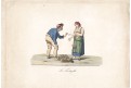 Ovoce prodavač, kolor. litografie, 1820