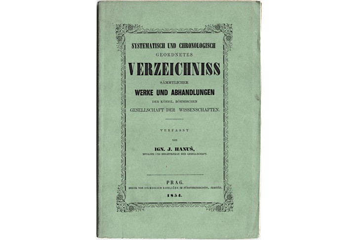 Werke Gesselschaft Wissenschaften, Praha, 1854