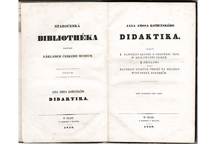 Komenský J. A.: Didaktika, , Praha, 1849