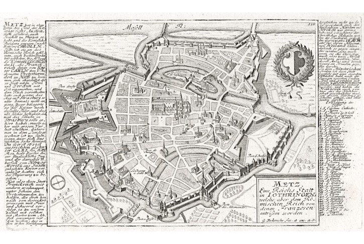 Metz, Bodenehr,  mědiryt, 1725