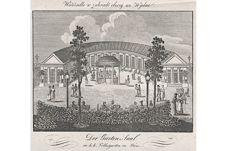 Wien Volksgarten , Medau, mědiryt, (1840)