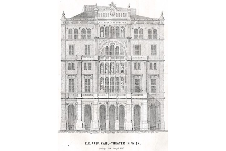 Wien Carl Theater,  litografie, (1850)