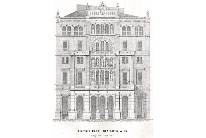 Wien Carl Theater,  litografie, (1850)