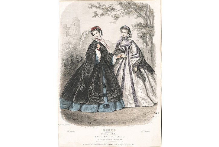 Moda 25., kolorovaná litografie, 1861