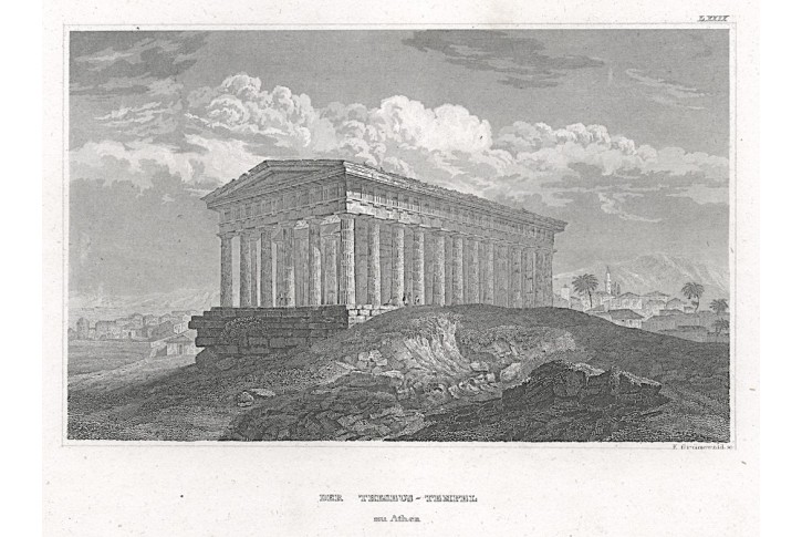 Atény Theseuv chrám, Meyer, oceloryt, 1850