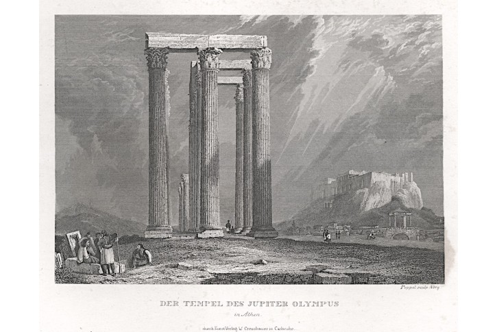 Olymp Atheny, oceloryt (1840)