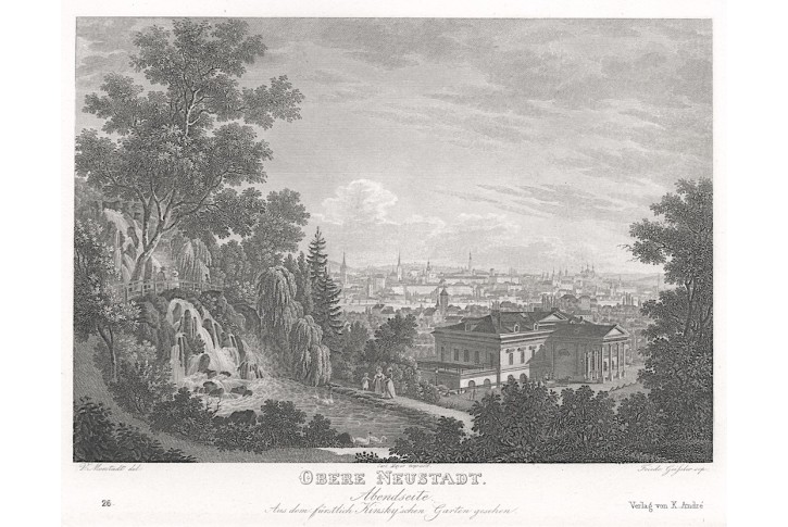 Praha Nové město, Morstadt, oceloryt, 1835