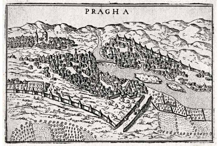 Pragha, Valegio, mědiryt, 1572