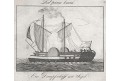 Parník pod plachtami , mědiryt, 1820