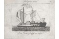 Parník pod plachtami , mědiryt, 1820