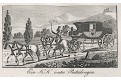 Pošta poštovní kočár,  mědiryt, (1820)