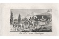 Pošta poštovní kočár,  mědiryt, (1820)