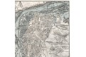 Praha povodeň plán , litografie, 1845