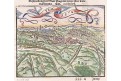 Praha 1574, Münster, kolor. dřevořez , 16 stol