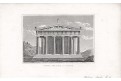 Athény chrám Dia Olymp, Strahlheim, mědiryt,(1840)