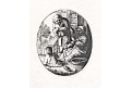 Ostade -  Deuchar, přadlena, lept, 1803