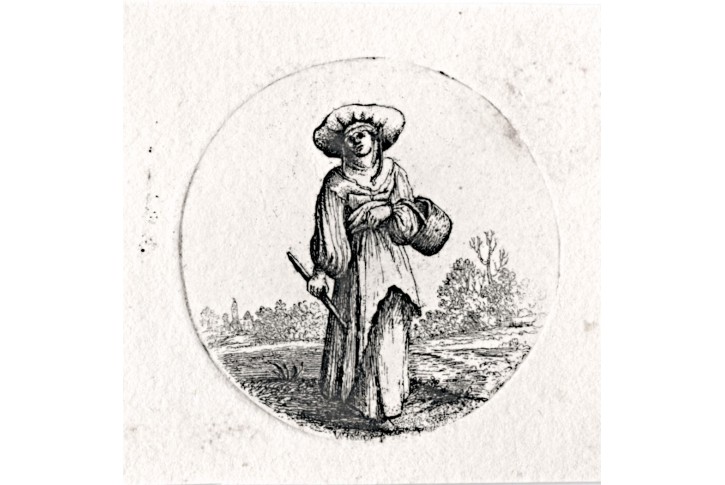 Ostade - Deuchar, žena s košíkem, lept, 1803