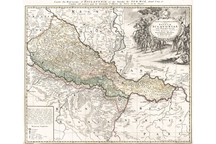 Homann dědic. : Sclavoniae , mědiryt, 1745