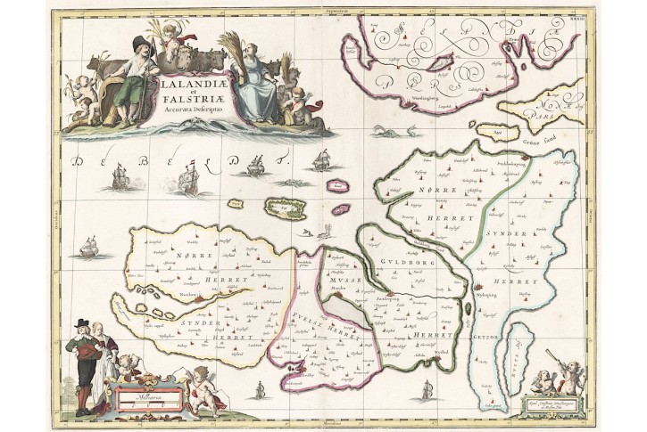 Lalandiae, Janssonius - Pitt, kolor. mědiryt, 1683