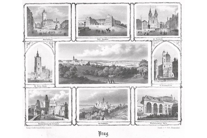 Praha, Donath,  litografie, (1840)
