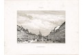 Praha Václavské nám., Ehrlich, litografie  1860