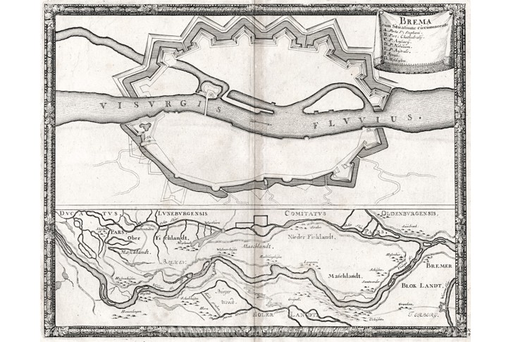 Bremen, Puffendorf, mědiryt, 1697