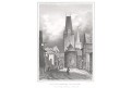 Kadaň Svatá brána, Lange, oceloryt, 1842
