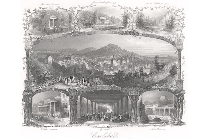 Karlovy Vary , Payne, oceloryt 1860