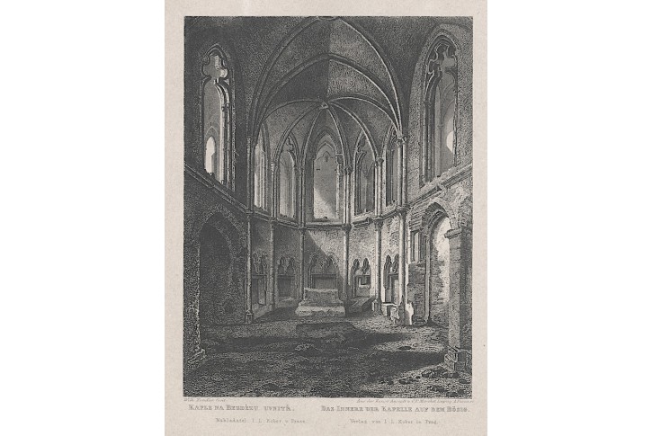 Bezděz kaple interier, Mikovec, oceloryt 1860
