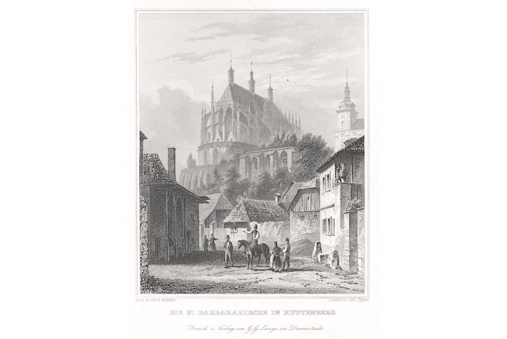 Kutná Hora sv. Barbora, Mikovec, oceloryt 1860