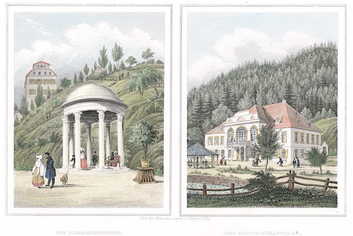 Karlovy Vary Theresienbrunn, Lange, oceloryt, 1842