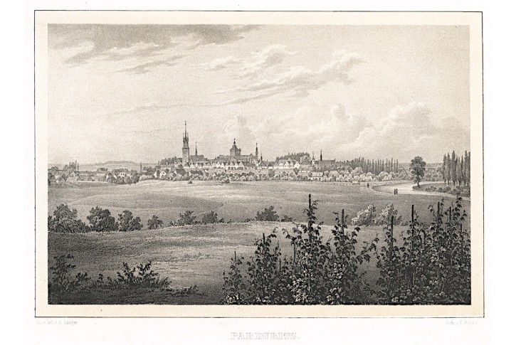 Pardubice, Semmler, litografie, 1845
